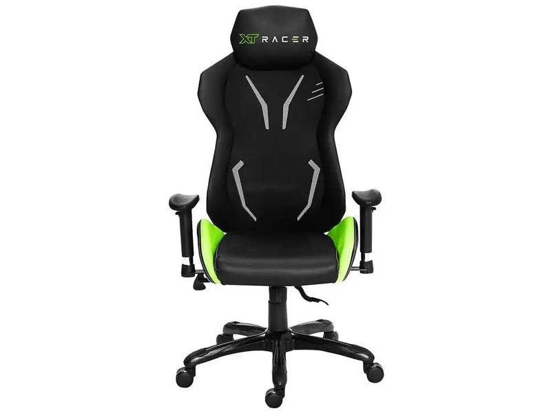 Gamer XT Reclining Black and Green Reclining Racer Chair